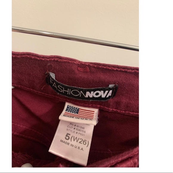 2/$50 Fashion Nova Burgundy Canopy Jeans - Picture 3 of 4